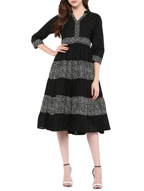 black cotton dress - 13135873 - Very Small Image - 1