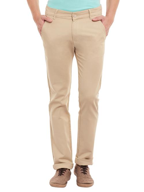 beige cotton chinos casual trousers - 13135942 - Very Small Image - 1