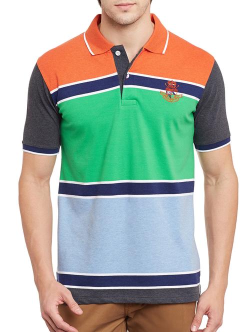 multi colored cotton color block t-shirt - 13135968 - Very Small Image - 1