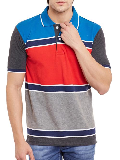 multi colored colour block cotton t-shirt - 13135969 - Very Small Image - 1