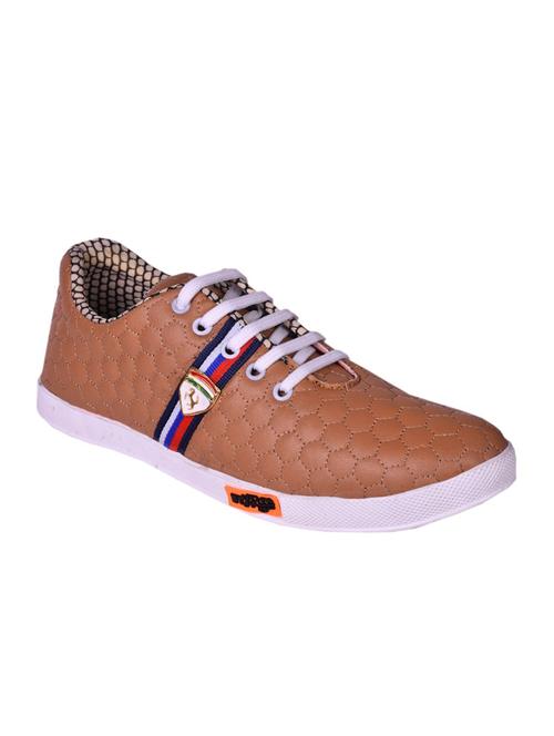 tan leatherette lace up shoe - 13138095 - Very Small Image - 1