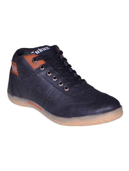 black leatherette lace up sneaker - 13138205 - Very Small Image - 1