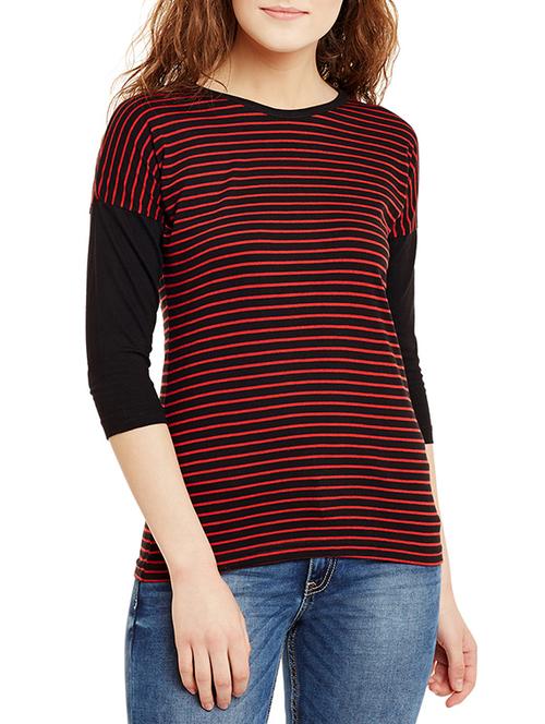 drop shoulder striped tee - 13142340 - Very Small Image - 1