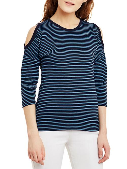 dark blue cotton regular tshirt - 13142347 - Very Small Image - 1