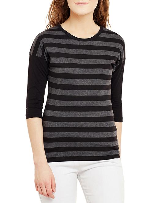 drop shoulder striped tee - 13142358 - Very Small Image - 1