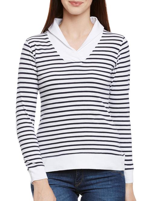 stylized collar striped top - 13142361 - Very Small Image - 1
