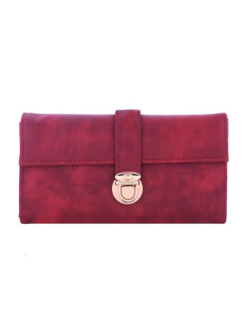 maroon leatherette clutch - 13143246 - Very Small Image - 1