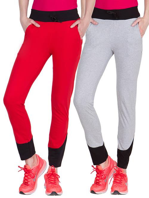 multi colored cotton blend track pant combo - 13144523 - Very Small Image - 1