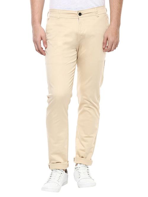 beige cotton chinos casual trousers - 13144848 - Very Small Image - 1