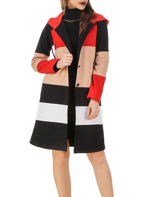 multicolor fleece over coat - 13145961 - Very Small Image - 1