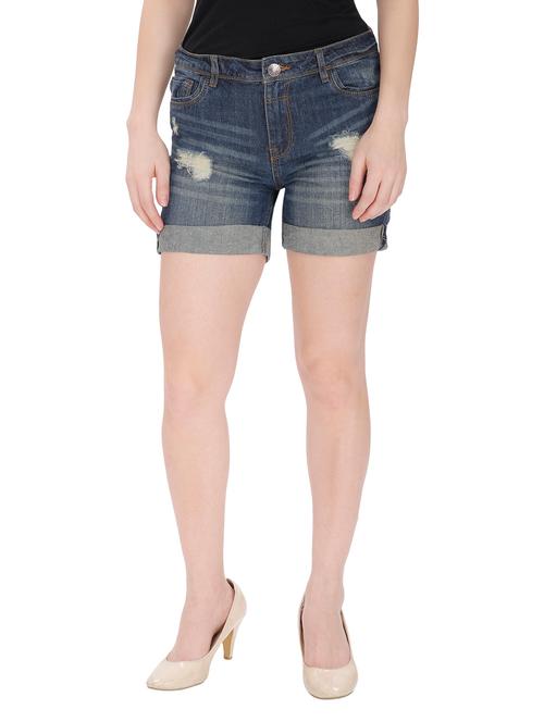 dark blue denim shorts - 13146464 - Very Small Image - 1