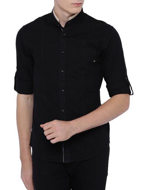 black cotton casual shirt - 13148707 - Very Small Image - 1