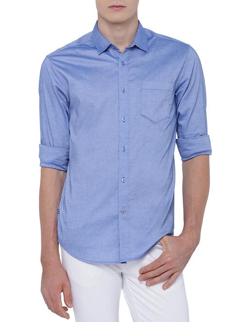 blue cotton casual shirt - 13148711 - Very Small Image - 1