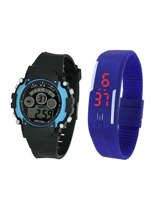 crude combo of 2 digital watch rg587 with adjustable pu strap - for boy's - 13149244 - Very Small Image - 1