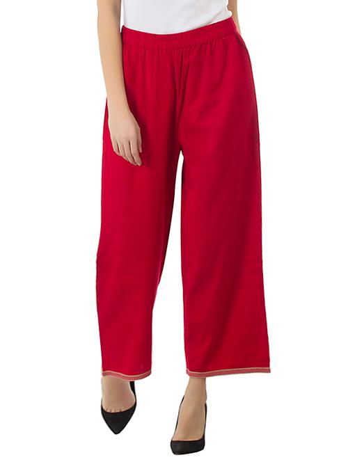 red khadi palazzos - 13149266 - Very Small Image - 1