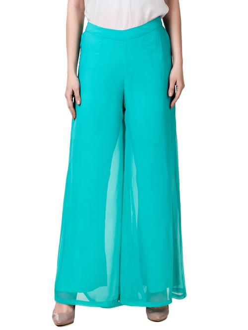 light blue georgette palazzo - 13149962 - Very Small Image - 1