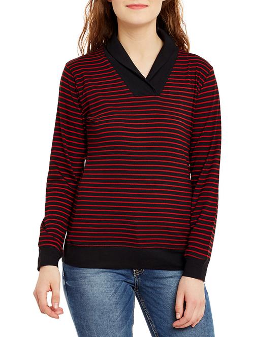 stylized collar striped top - 13150388 - Very Small Image - 1