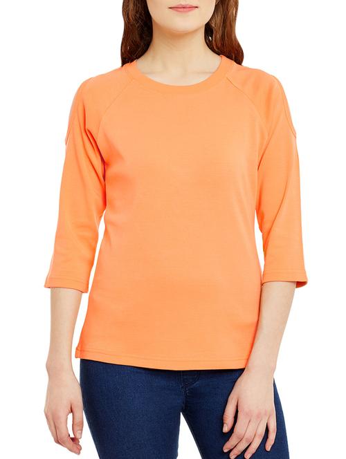 orange cotton regular tshirt - 13150391 - Very Small Image - 1