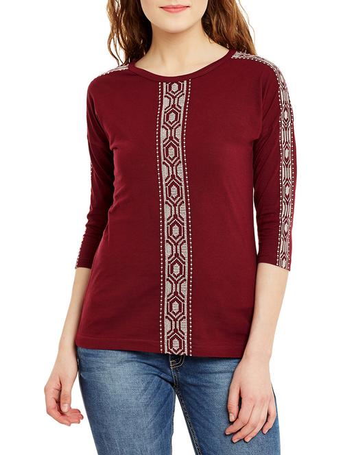 red cotton regular top - 13150403 - Very Small Image - 1