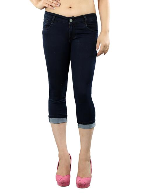 navy blue denim capri - 13151363 - Very Small Image - 1