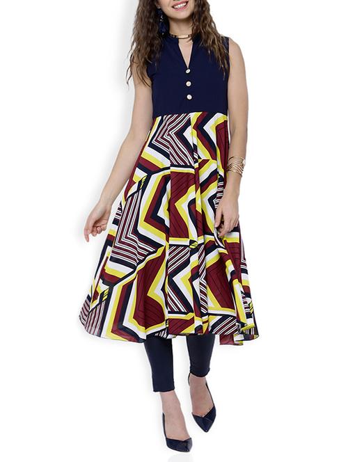 blue colored printed anarkali - 13151768 - Very Small Image - 1