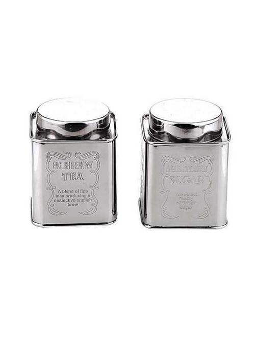 square crome tea & sugar containers - 13153190 - Very Small Image - 1
