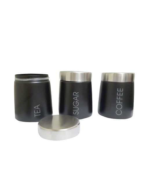 black conical tea, coffee & sugar canister - 13153191 - Very Small Image - 1