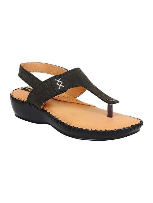 black leather back strap sandals - 13154523 - Very Small Image - 1