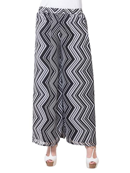 black printed georgette palazzo - 13154545 - Very Small Image - 1