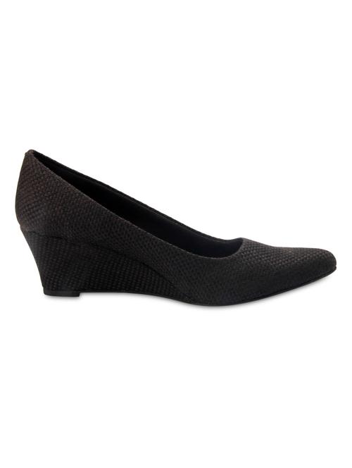 black textured faux leather wedges - 1315501 - Very Small Image - 1