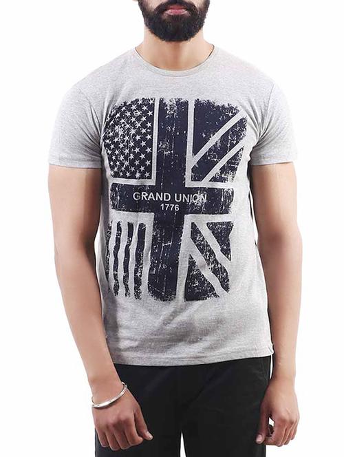 grey cotton printed t-shirt - 13155486 - Very Small Image - 1