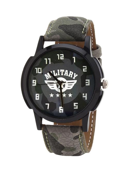 relish-454 round analog dial leather strap watch - 13157959 - Very Small Image - 1