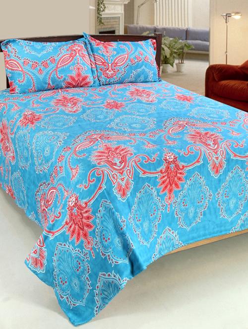 valtellina cotton 3d 1 double bedsheet with 2 pillow covers trt-007 - 13159579 - Very Small Image - 1