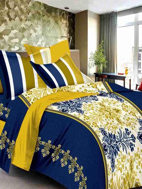 valtellina cotton king size 1 double bedsheet with 2 pillow covers - 13159590 - Very Small Image - 1
