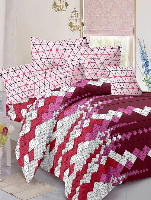 valtellina cotton king size 1 double bedsheet with 2 pillow covers - 13159596 - Very Small Image - 1