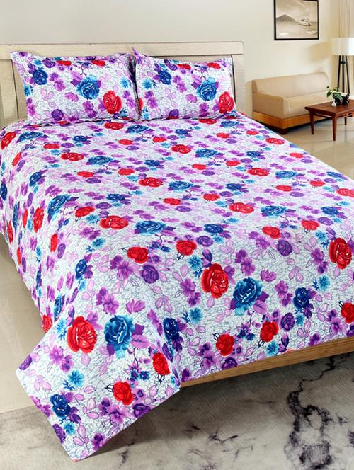 valtellina cotton 3d 1 double bedsheet with 2 pillow covers trt-012 - 13159648 - Very Small Image - 1