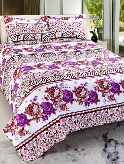 valtellina cotton 3d 1 double bedsheet with 2 pillow covers trt-016 - 13159652 - Very Small Image - 1