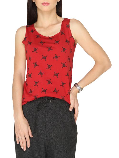 red printed cotton tank top - 13160473 - Very Small Image - 1