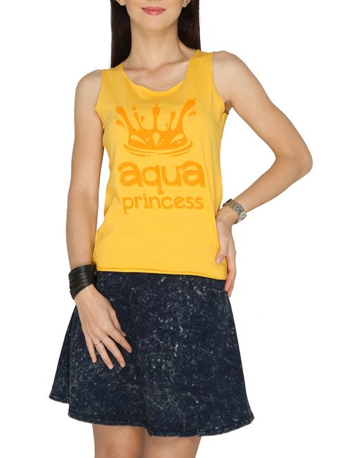 yellow printed cotton tank top - 13160488 - Very Small Image - 1