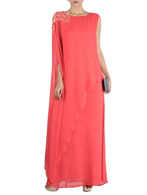 peach long cape tunic - 13160732 - Very Small Image - 1