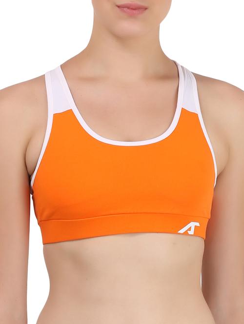 orange cotton sports bra - 13160922 - Very Small Image - 1