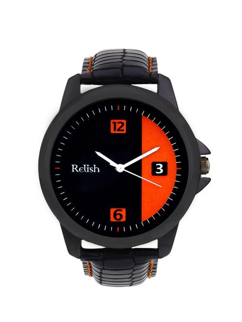 round analog dial leather strap watch relish-522 - 13160929 - Very Small Image - 1