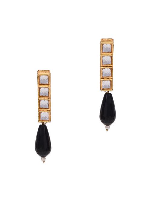 black stone drop earrings - 13161288 - Very Small Image - 1