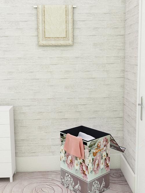 home candy designer floral small foldable laundry cum storage bag - 13161677 - Very Small Image - 1