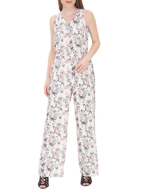 white printed full leg jumpsuit - 13163514 - Very Small Image - 1