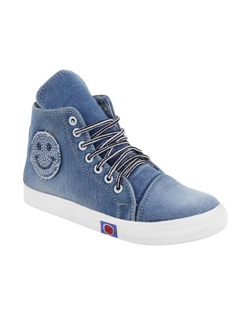 light blue denim laceup sneakers - 13163699 - Very Small Image - 1