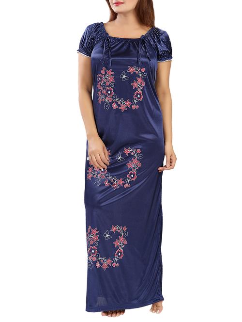 dark blue satin gown - 13165864 - Very Small Image - 1
