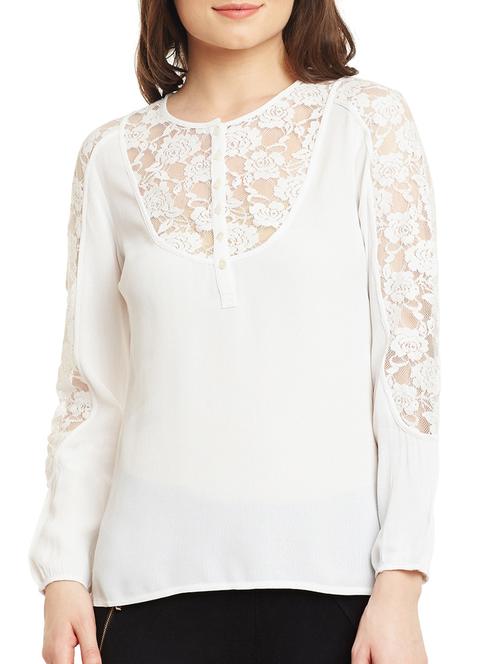 white viscose regular top - 13168823 - Very Small Image - 1
