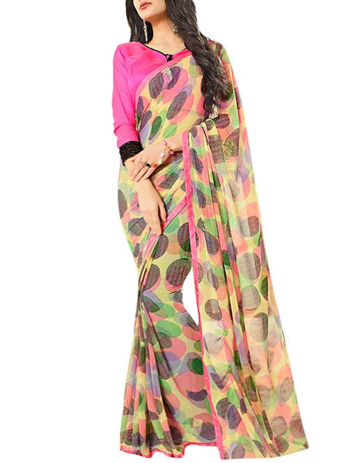 multi colored georgette printed saree - 13169685 - Very Small Image - 1