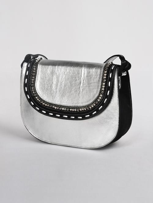 silver embellished saddle sling bag - 1317024 - Very Small Image - 1